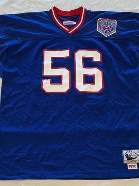 Lawrence Taylor #56 Blue Red White Super Bowl XXV Throwback Jersey.